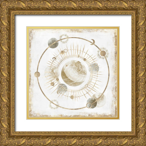 Golden Galaxy I  Gold Ornate Wood Framed Art Print with Double Matting by Isabelle Z