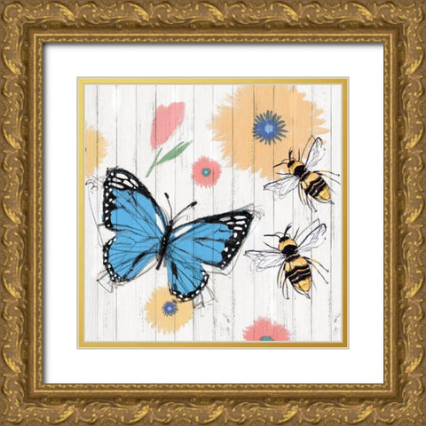 Backyard Summer I  Gold Ornate Wood Framed Art Print with Double Matting by Isabelle Z