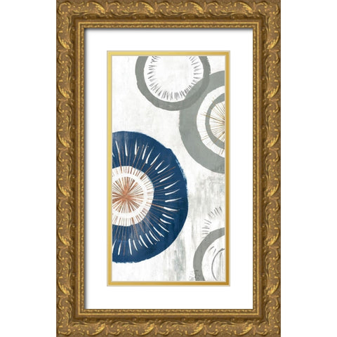 Blue Spheres I  Gold Ornate Wood Framed Art Print with Double Matting by Isabelle Z