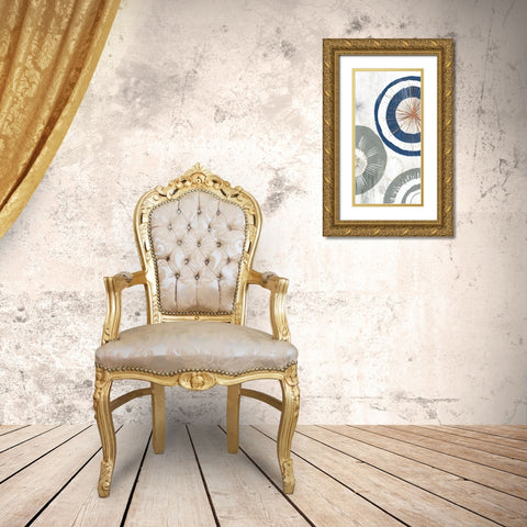 Blue Spheres II  Gold Ornate Wood Framed Art Print with Double Matting by Isabelle Z