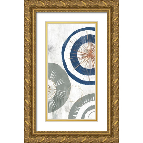 Blue Spheres II  Gold Ornate Wood Framed Art Print with Double Matting by Isabelle Z