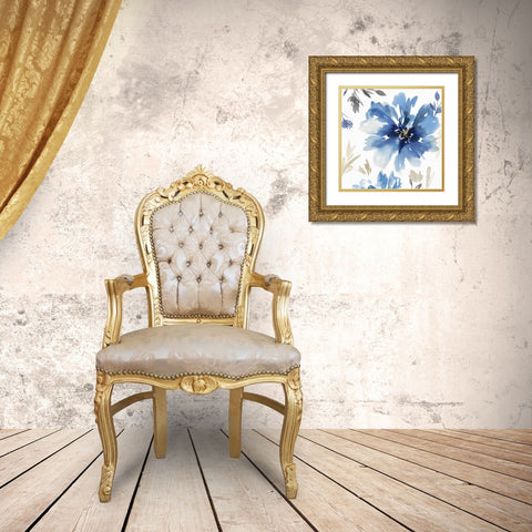 Finesse II Indigo Version  Gold Ornate Wood Framed Art Print with Double Matting by Isabelle Z