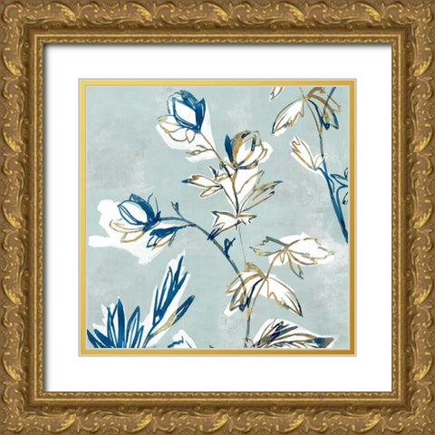 Blossomy II Gold Ornate Wood Framed Art Print with Double Matting by Isabelle Z