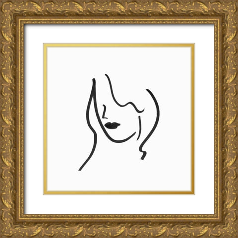 Muser II Gold Ornate Wood Framed Art Print with Double Matting by Isabelle Z