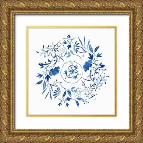 Indigo Halo I  Gold Ornate Wood Framed Art Print with Double Matting by Isabelle Z