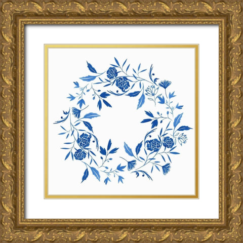 Indigo Halo II  Gold Ornate Wood Framed Art Print with Double Matting by Isabelle Z