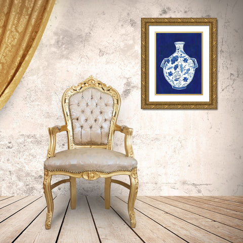 Indgio Porcelain Vase I  Gold Ornate Wood Framed Art Print with Double Matting by Isabelle Z