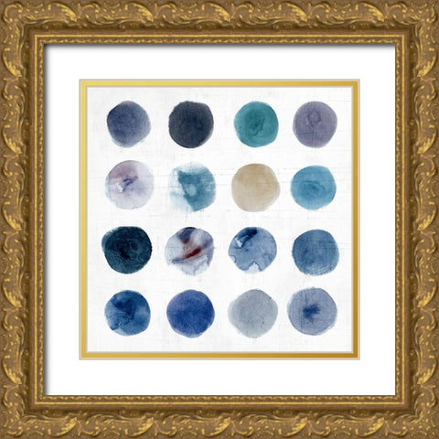 Encompassed Indigo  Gold Ornate Wood Framed Art Print with Double Matting by Isabelle Z