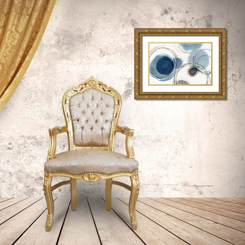 Infinity Indigio I  Gold Ornate Wood Framed Art Print with Double Matting by Isabelle Z