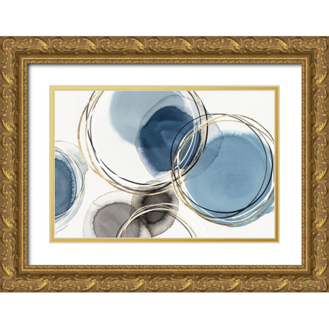 Infinity Indigio II  Gold Ornate Wood Framed Art Print with Double Matting by Isabelle Z