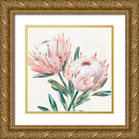 King Protea I Gold Ornate Wood Framed Art Print with Double Matting by Isabelle Z