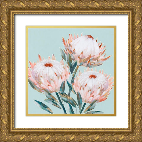 King Protea II Mint Version  Gold Ornate Wood Framed Art Print with Double Matting by Isabelle Z