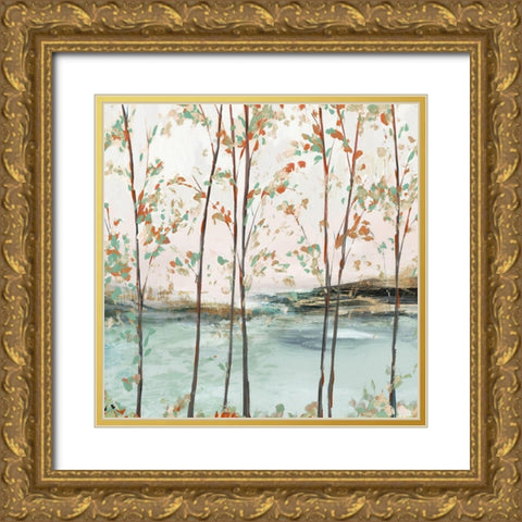 Sage Tree Forest II  Gold Ornate Wood Framed Art Print with Double Matting by Isabelle Z
