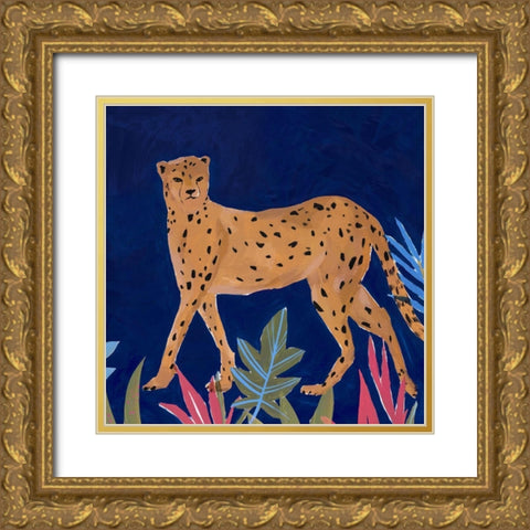 Cheetah I  Gold Ornate Wood Framed Art Print with Double Matting by Isabelle Z