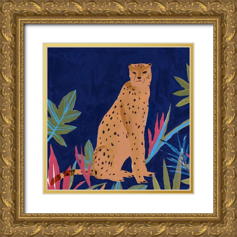 Cheetah II  Gold Ornate Wood Framed Art Print with Double Matting by Isabelle Z