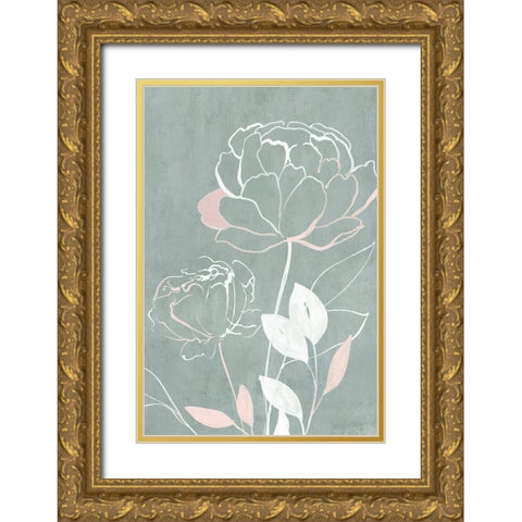 Roseland II   Gold Ornate Wood Framed Art Print with Double Matting by Isabelle Z