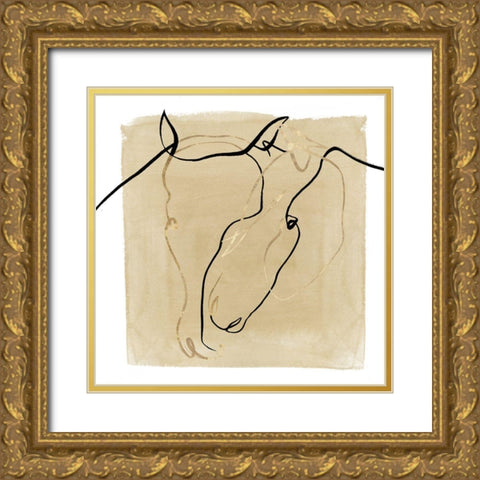 Great Stallion II   Gold Ornate Wood Framed Art Print with Double Matting by Isabelle Z