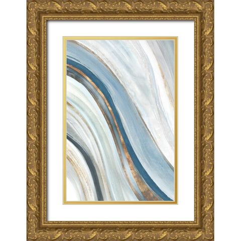 Azure Blue II   Gold Ornate Wood Framed Art Print with Double Matting by Isabelle Z