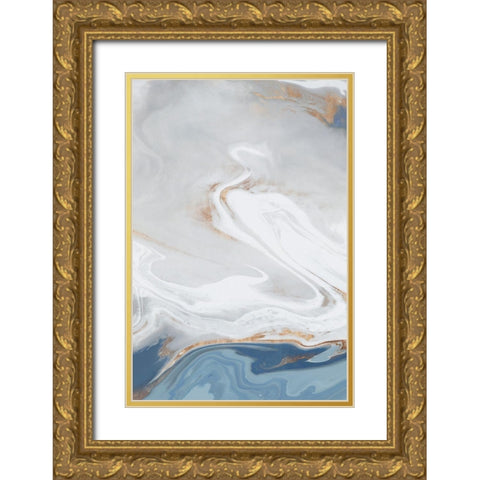 Blue Velour II  Gold Ornate Wood Framed Art Print with Double Matting by Isabelle Z