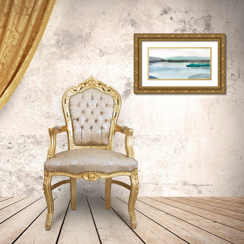 Slide Away I  Gold Ornate Wood Framed Art Print with Double Matting by Isabelle Z
