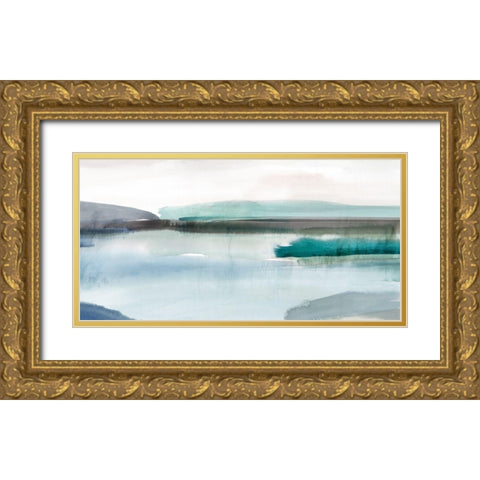 Slide Away I  Gold Ornate Wood Framed Art Print with Double Matting by Isabelle Z