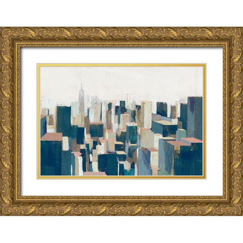 Empire City  Gold Ornate Wood Framed Art Print with Double Matting by Isabelle Z