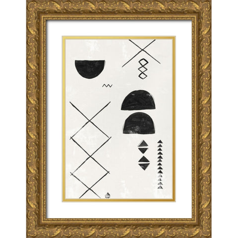 African Motifs I Gold Ornate Wood Framed Art Print with Double Matting by Isabelle Z