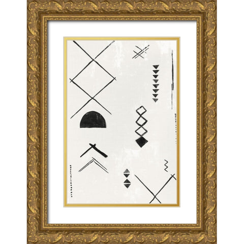 African Motifs II Gold Ornate Wood Framed Art Print with Double Matting by Isabelle Z