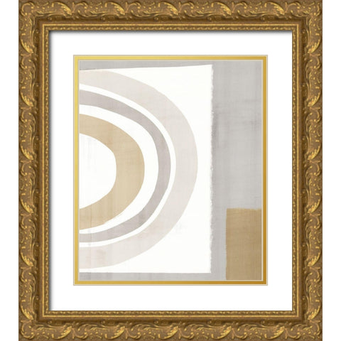 Pastel Color Block  Gold Ornate Wood Framed Art Print with Double Matting by Isabelle Z