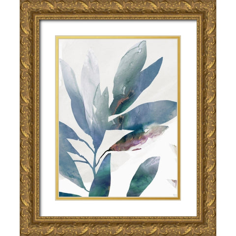 Indigo Sprig I Gold Ornate Wood Framed Art Print with Double Matting by Isabelle Z