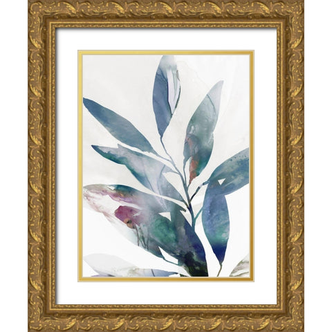 Indigo Sprig II Gold Ornate Wood Framed Art Print with Double Matting by Isabelle Z