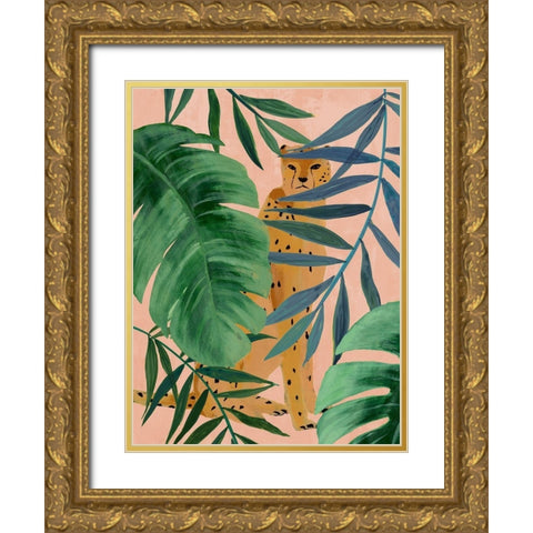 Silent Jungle Gold Ornate Wood Framed Art Print with Double Matting by Isabelle Z