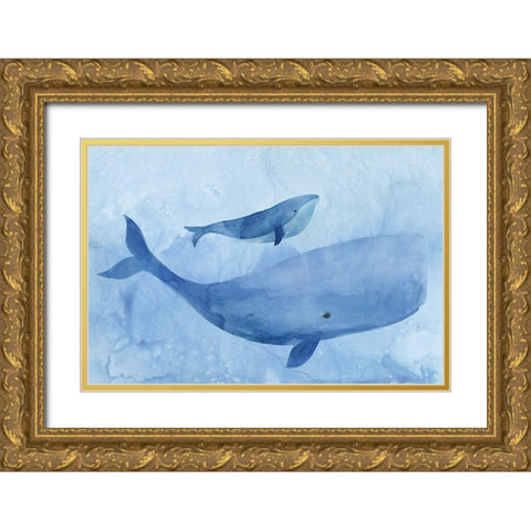 Blue Spirits I Gold Ornate Wood Framed Art Print with Double Matting by Isabelle Z