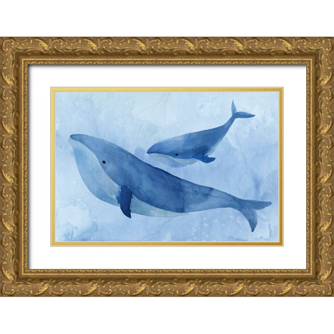 Blue Spirits II Gold Ornate Wood Framed Art Print with Double Matting by Isabelle Z
