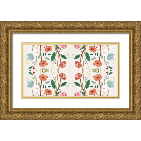 Lost Garden Gold Ornate Wood Framed Art Print with Double Matting by Isabelle Z