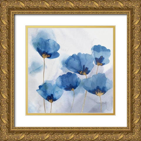 Pretty in Blue II Gold Ornate Wood Framed Art Print with Double Matting by Isabelle Z