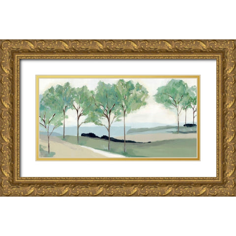 Pathway to the Sea Gold Ornate Wood Framed Art Print with Double Matting by Isabelle Z