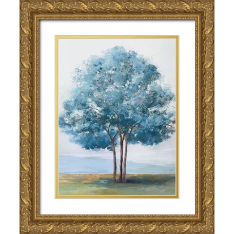 Blue Crown Gold Ornate Wood Framed Art Print with Double Matting by Isabelle Z