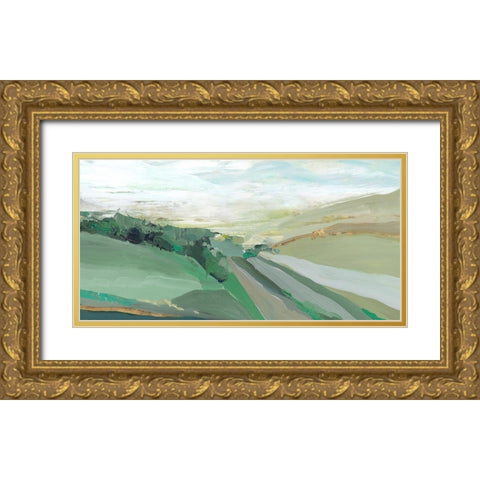 West Green Hills Gold Ornate Wood Framed Art Print with Double Matting by Isabelle Z