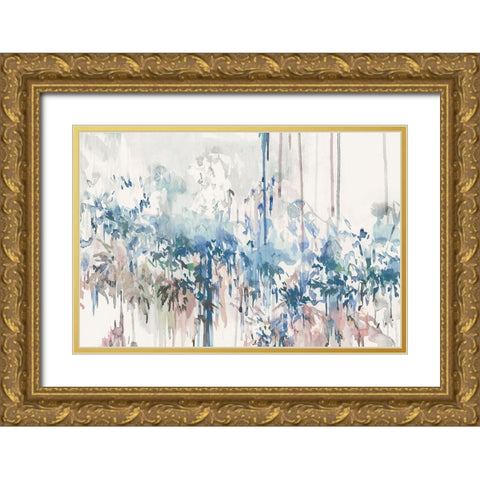 Blue Ivy Garden  Gold Ornate Wood Framed Art Print with Double Matting by Isabelle Z