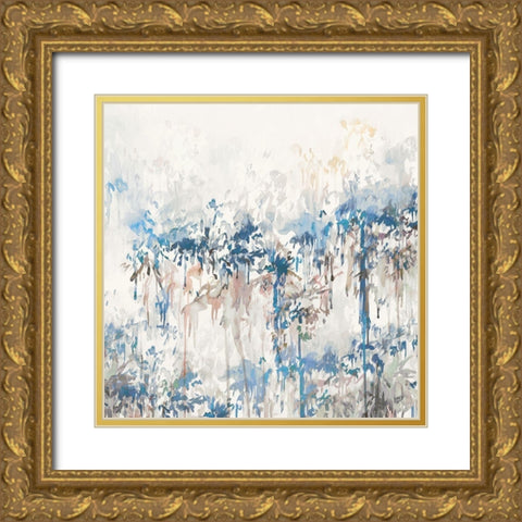 Ivy Blue Garden Gold Ornate Wood Framed Art Print with Double Matting by Isabelle Z