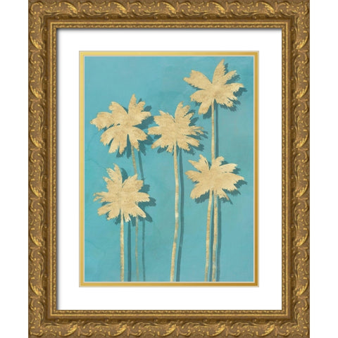 Golden Palm I  Gold Ornate Wood Framed Art Print with Double Matting by Isabelle Z