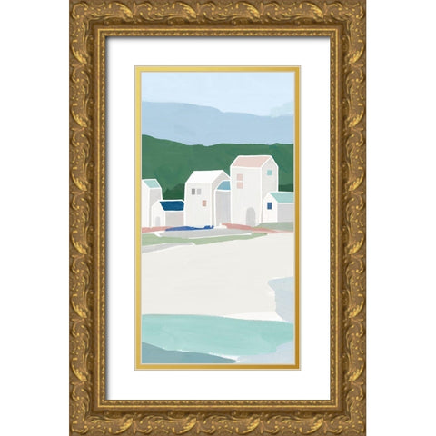 Little Town I  Gold Ornate Wood Framed Art Print with Double Matting by Isabelle Z