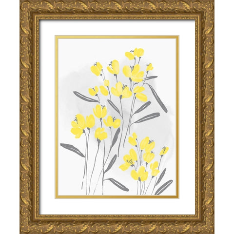Wallflower I Gold Ornate Wood Framed Art Print with Double Matting by Isabelle Z