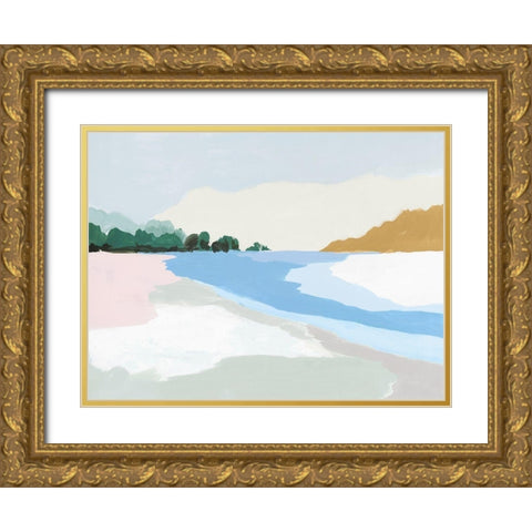 Soft Coastal II Gold Ornate Wood Framed Art Print with Double Matting by Isabelle Z