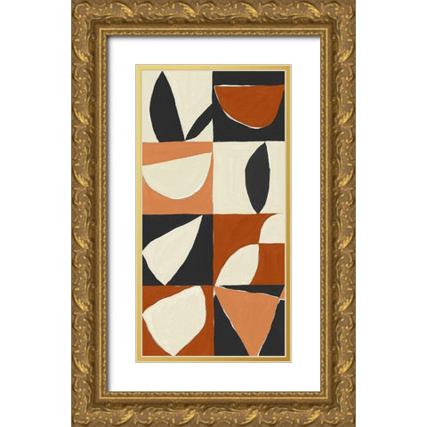 Mayan Pattern II Gold Ornate Wood Framed Art Print with Double Matting by Isabelle Z