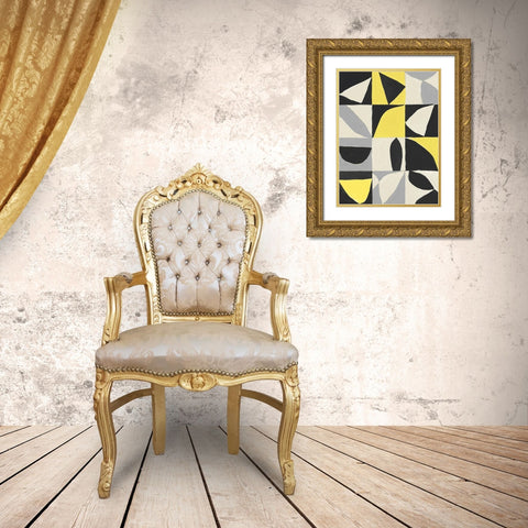 Yellow Mayan I  Gold Ornate Wood Framed Art Print with Double Matting by Isabelle Z