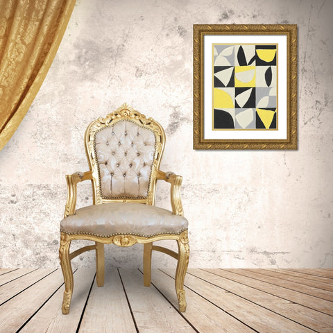 Yellow Mayan II Gold Ornate Wood Framed Art Print with Double Matting by Isabelle Z