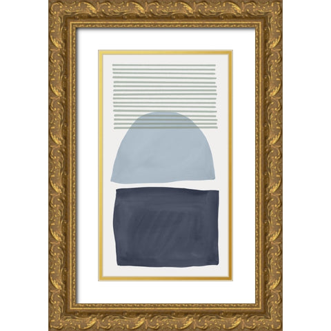 Mullholland Drive II Blue Version Gold Ornate Wood Framed Art Print with Double Matting by Isabelle Z