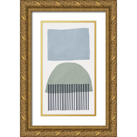 Mullholland Drive III Blue Version Gold Ornate Wood Framed Art Print with Double Matting by Isabelle Z
